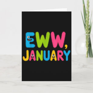 Eww Januar Lustiger Neujahrsspruch Süße Jungen Mäd Karte