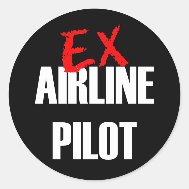 EX AIRLINE PILOT RUNDER AUFKLEBER (Vorderseite)