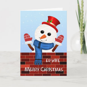 Ex Femme Christmas Snowman Carte de vacances
