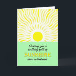Ex-Husband Birthday Bright Sunshine Card Karte<br><div class="desc">Geburtstagskarte für einen Ex-Ehemann. Ein Wunsch zum Geburtstag voller Sonne. Eine helle und fröhliche Karte,  die eine leuchtende Sonne zeigt und helle Sonnenstrahlen abstrahlt.</div>