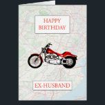 Ex-Husband-Karte und Motorbike Geburtstag<br><div class="desc">Herzlichen Glückwunsch zum Geburtstag eines Motorradfans. Ein rotes Fahrrad mit einer Straßenkarte im Hintergrund. Eine tolle Karte für einen Ex-Ehemann,  der Fahrrad und Reiten Lieben. - Basisplan und Daten von OpenStreetMap und OpenStreetMap Foundation © OpenStreetMap</div>