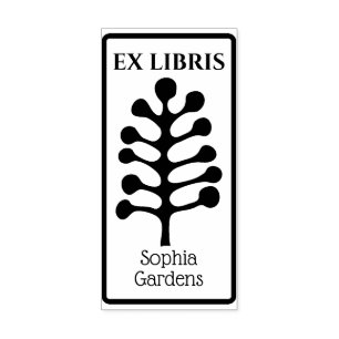 Ex Libris Abstrakter Baum/Pflanze 02 Gummi Briefma Gummistempel