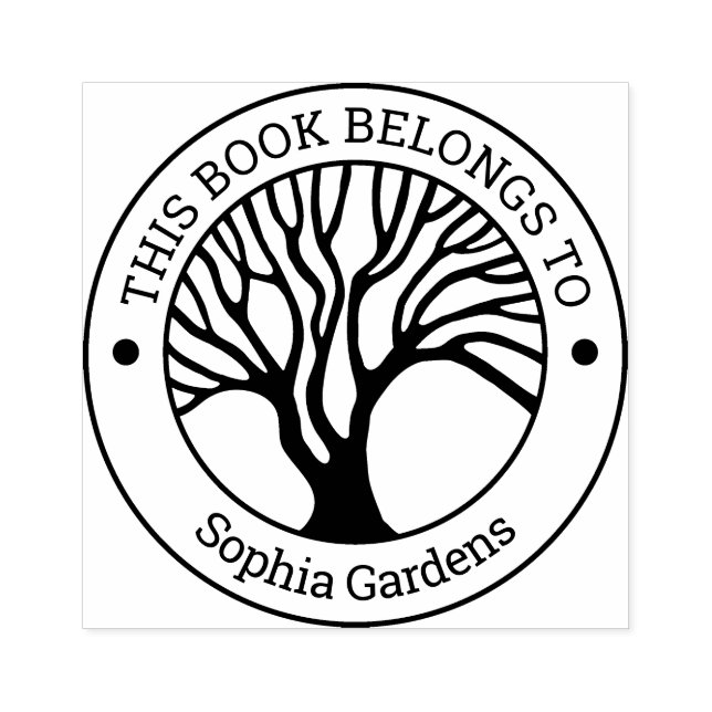 Ex Libris - Arbre de Vie 02 Tampon en Caoutchouc (Impression)