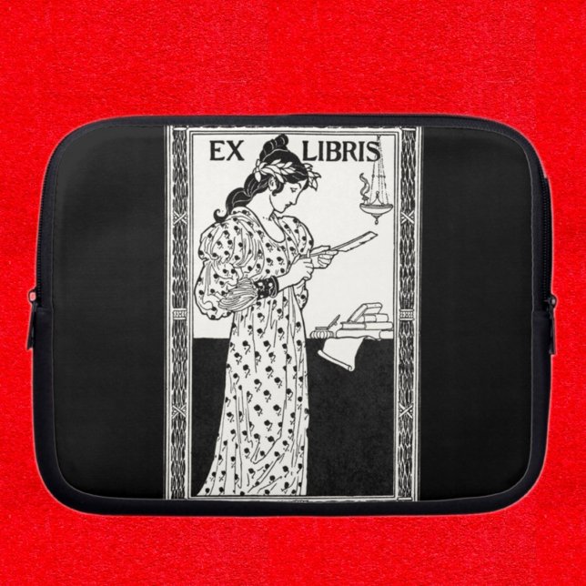 Ex libris art nouveau laptopschutzhülle (Von Creator hochgeladen)