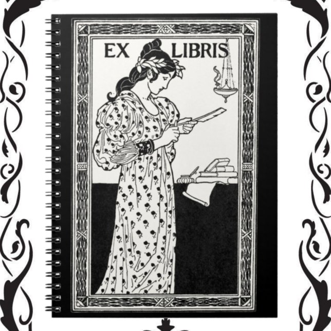 Ex libris art nouveau notizblock (Von Creator hochgeladen)