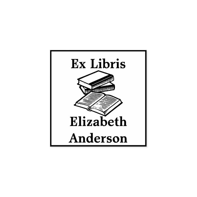 Ex Libris (Aus der Bibliothek) Buchzeichen Gummistempel (Prägung)