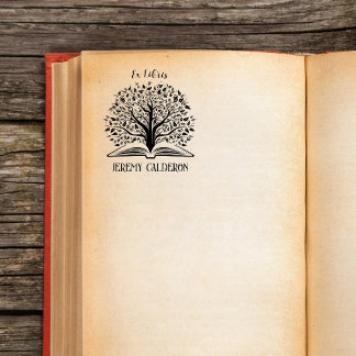 Ex Libris Baum Dieses Buch gehört zu Benutzerdefin Gummistempel