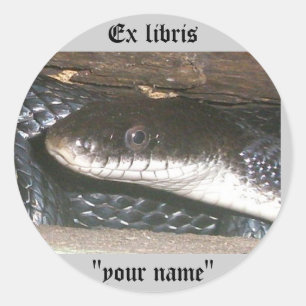 Ex Libris Black Snake Stickers zum Anpassen