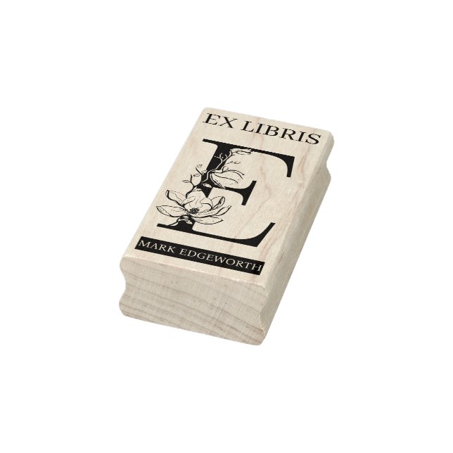 EX libris Book library Buchzeichen monogram E Gummistempel (Stempel)
