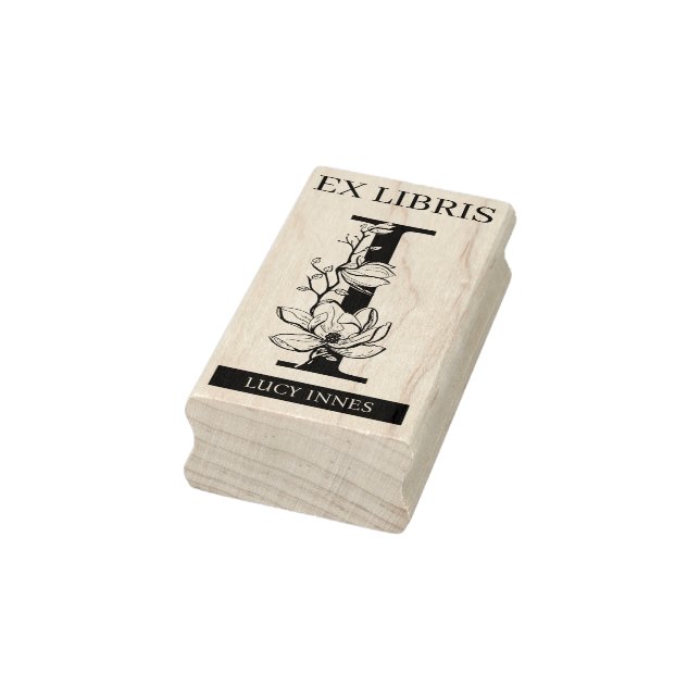 EX libris Book library Buchzeichen monogram I Gummistempel (Stempel)