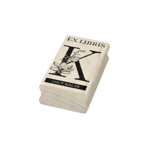 EX libris Book Library Buchzeichen monogram K Gummistempel