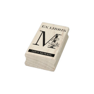 EX libris Book library Buchzeichen monogram M Gummistempel