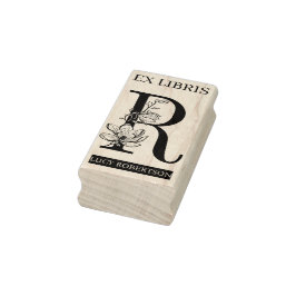 EX libris Book Library Buchzeichen monogram R Gummistempel