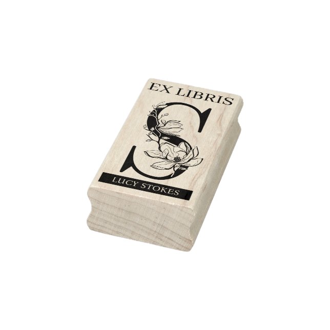 EX libris Book Library Buchzeichen Monogram S Gummistempel (Stempel)