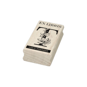 EX libris Book Library Buchzeichen Monogram T Gummistempel