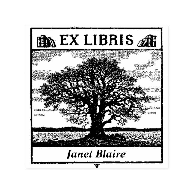 EX LIBRIS Buchungsplatte Custom Library Book Brief Permastempel (Design)
