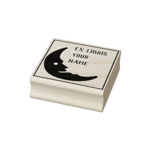 Ex Libris Buchzeichen-Mond Gummistempel