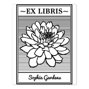 Ex Libris - Chrysanthemum Gummistempel