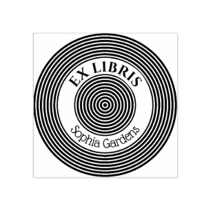 Ex Libris Concentric Circles v1 Gummistempel