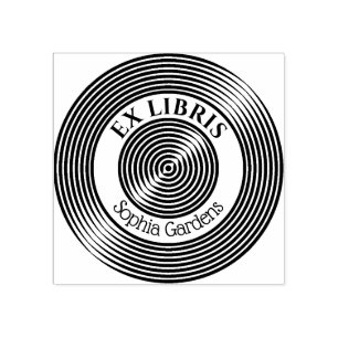 Ex Libris Concentric Circles v3 Gummistempel