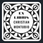 Ex Libris Custom Bookplate Labels - Geometric Quadratischer Aufkleber<br><div class="desc">Personalize your cherished books with these sophisticated custom Ex Libris labels, featuring an intricate geometric border design. Each label clearly displays "EX LIBRIS" and your personalized name, providing a beautiful and permanent mark of ownership. These high-quality, peel-and-stick labels are incredibly easy to apply, offering a convenient and elegant solution for...</div>