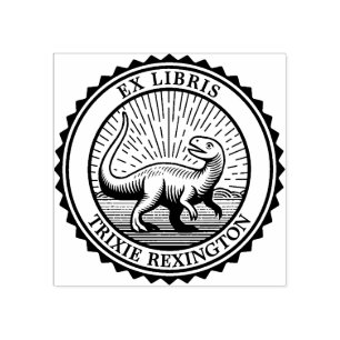 Ex Libris - Dinosaurier Gummistempel