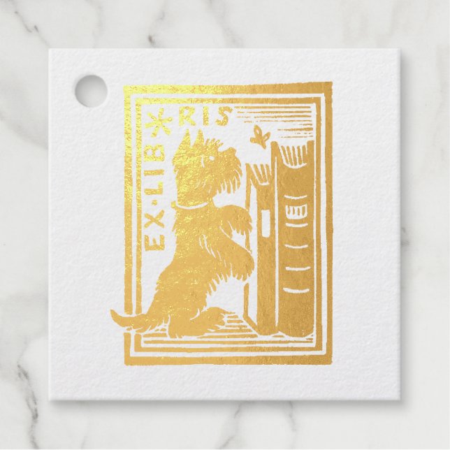 Ex Libris Dog Library Book C;lub Freundschaft Geschenkanhänger (Vorderseite)