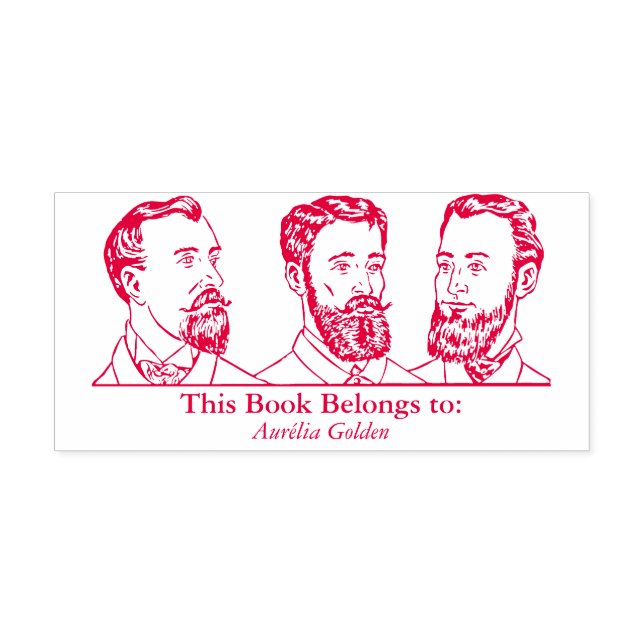 Ex Libris - Drei Männer v6 Permastempel (Design)