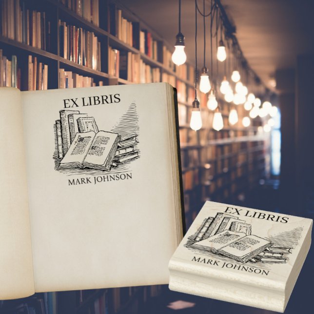 EX libris exlibris Bibliothek Buchzeichen Biblioth Gummistempel (Von Creator hochgeladen)