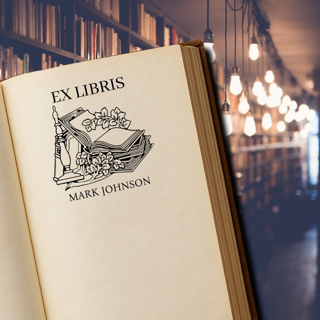 EX libris exlibris Bibliothek Buchzeichen Biblioth Gummistempel (Von Creator hochgeladen)