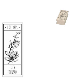 EX libris exlibris Bibliothek Buchzeichen Blume Gummistempel