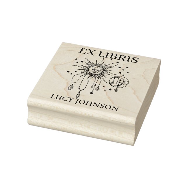 EX libris exlibris Bibliothek Buchzeichen Sonnenmo Gummistempel (Stempel)