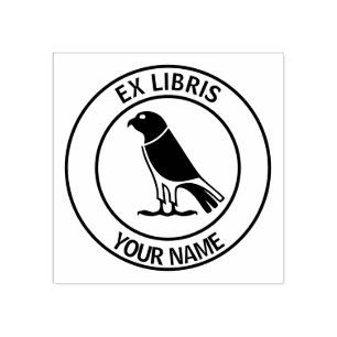 Ex libris falcon Buchzeichen Gummistempel