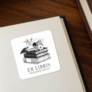 Ex Libris Gothic individuelles Buchzeichen-Aufkleb Quadratischer Aufkleber