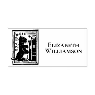 Ex Libris Hund Buchbesitzer-Stempel Ihre Bibliothe Permastempel