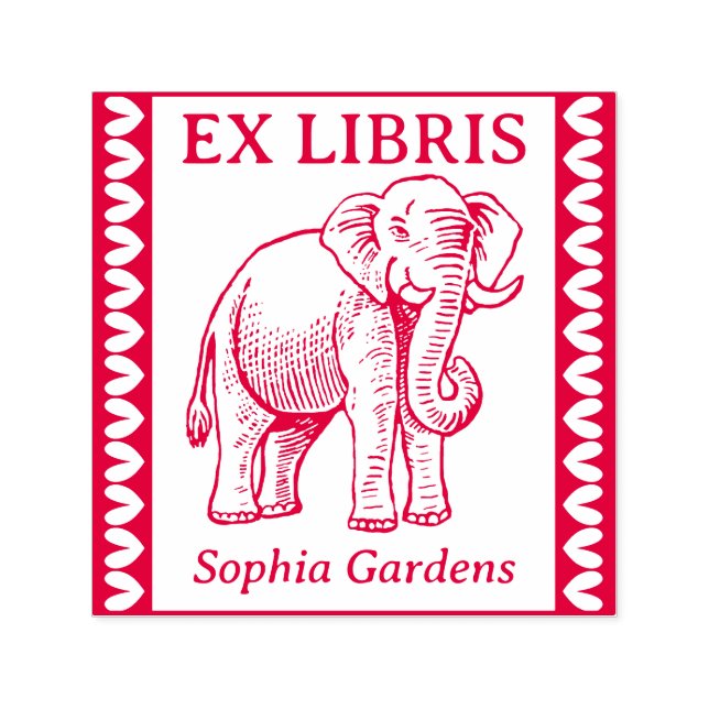 Ex Libris - Indischer Elefant - grenzt an Permastempel (Design)
