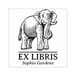 Ex Libris - Indischer Elefant Gummistempel