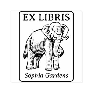 Ex Libris - Indischer Elefant Gummistempel