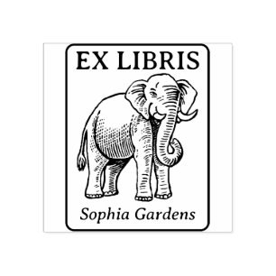 Ex Libris - Indischer Elefant Gummistempel