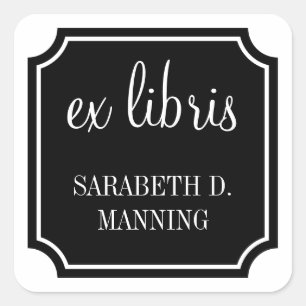 Ex Libris Mansard-Rahmen-Exlibris Quadratischer Aufkleber