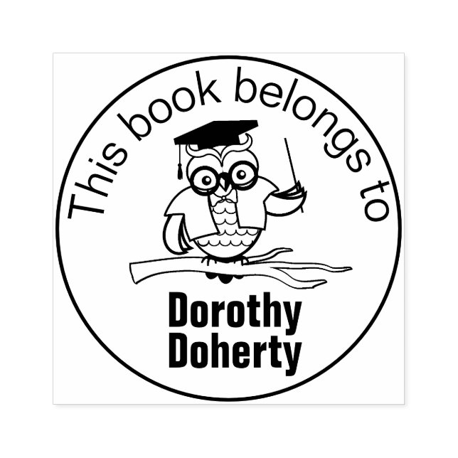 Ex Libris mit Lehrerauwl | Personalisierbar Gummistempel (Prägung)