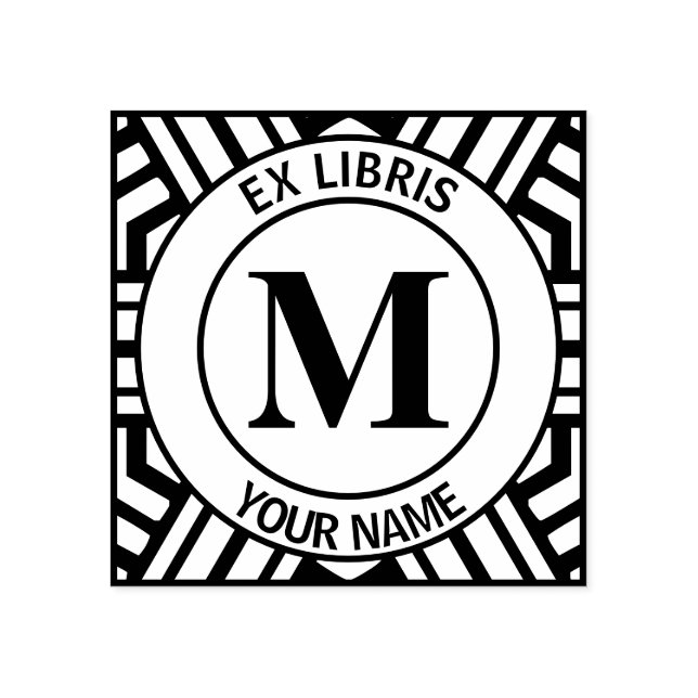 Ex libris Monogramm-Buchzeichen Gummistempel (Prägung)
