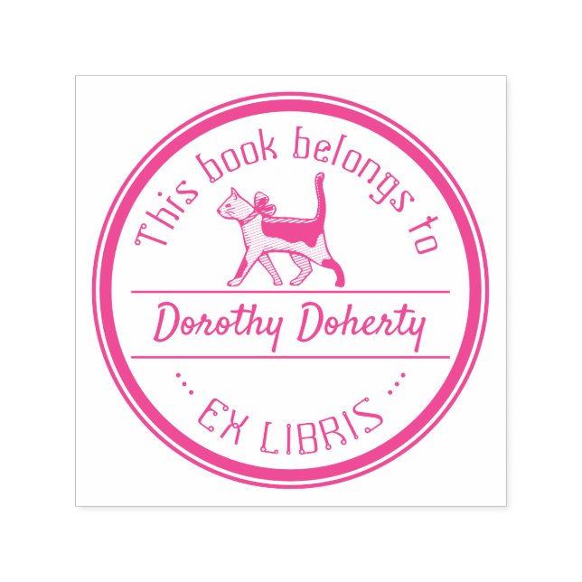 Ex Libris | Niedliche Katze Permastempel (Design)