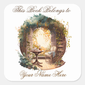 Ex Libris Personalisiertes Buchzeichen Quadratischer Aufkleber