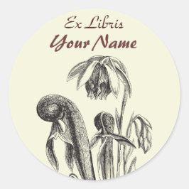 Ex Libris Pflanze-Aufkleber Runder Aufkleber