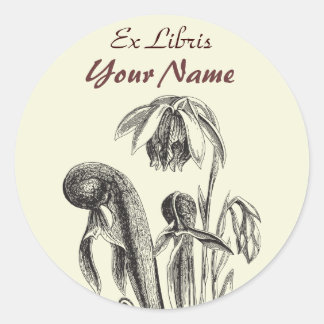 Ex Libris Pflanze-Aufkleber Runder Aufkleber