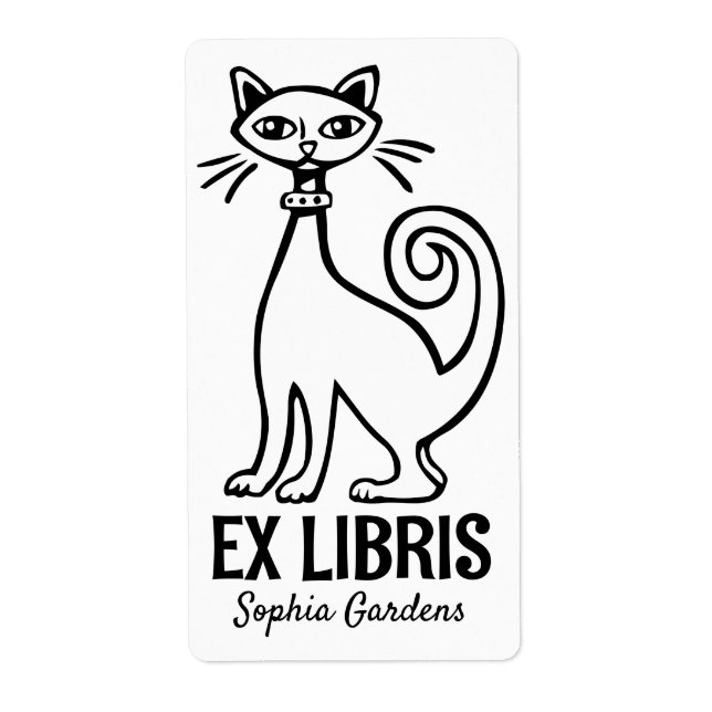 Ex Libris - Retro Cat (Vorne)