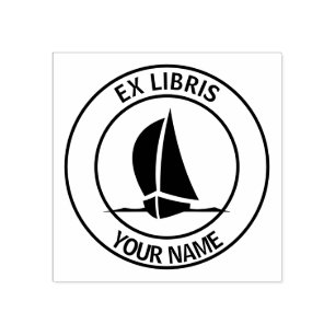Ex libris Segelboots-Buchzeichen Gummistempel