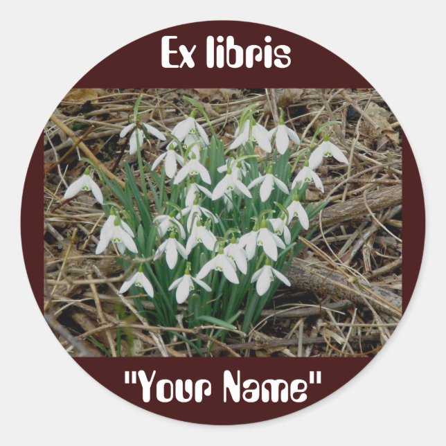Ex libris Snowdrops Stickers (Vorderseite)