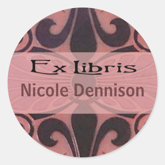 Ex Libris Sticker en plaques (corail Tilo) (Devant)